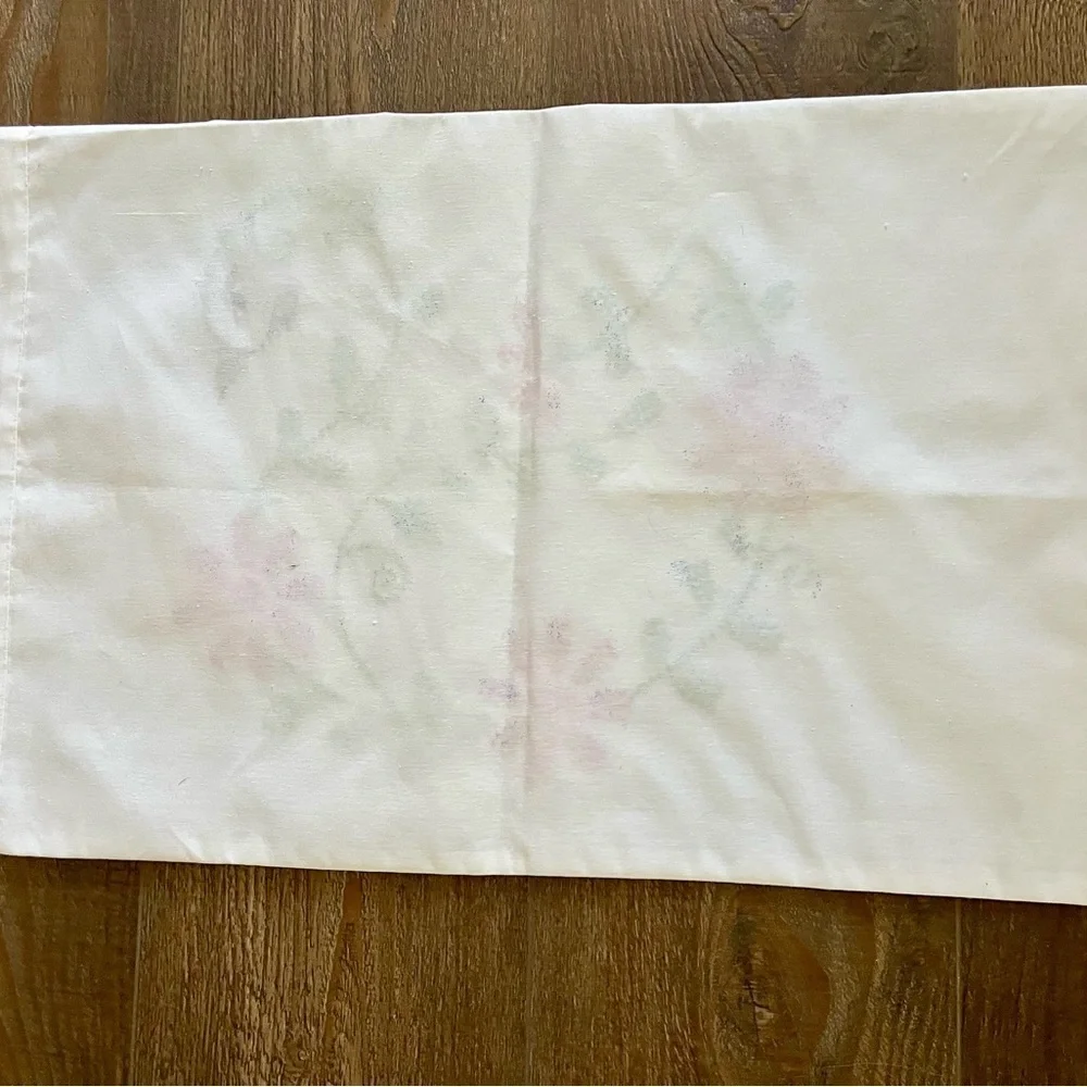 Embroidered Floral White Pillow 17/25 inches
